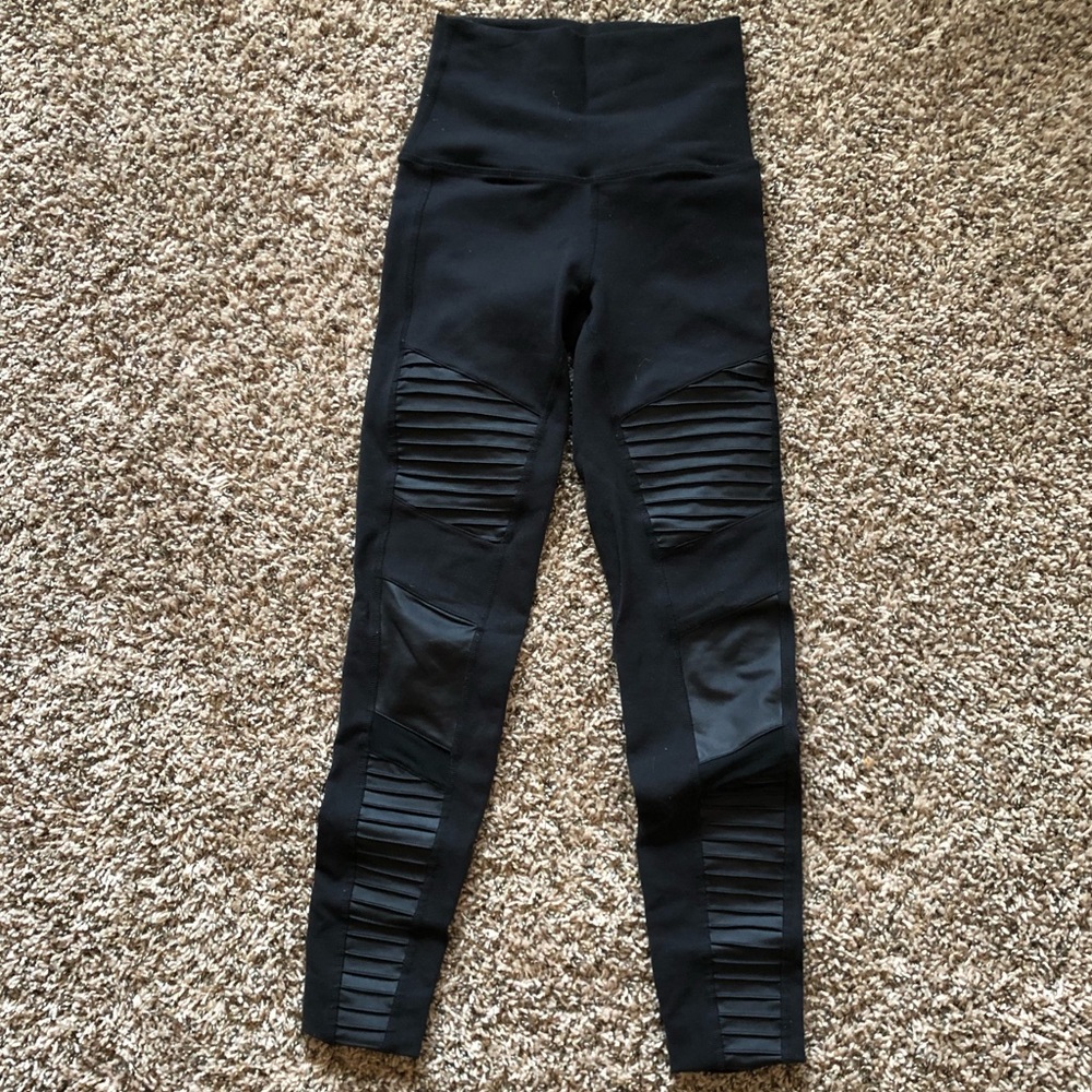 Extreme High Waist Black Moto Leggings